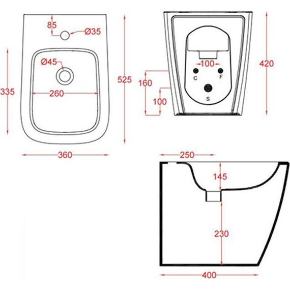 Биде напольное ArtCeram A16 ASB002 05 00, белый матовый фото 2