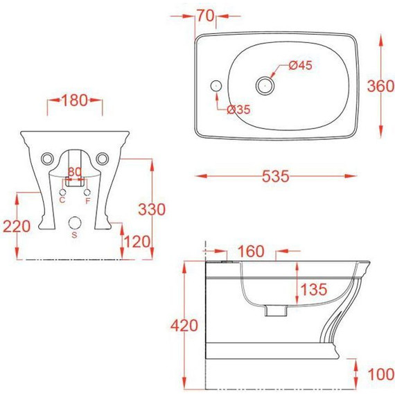 Биде подвесное ArtCeram Civitas CIB001 03 00, чёрный - 2 Биде подвесное ArtCeram Civitas CIB001 03 00, чёрный фото 2