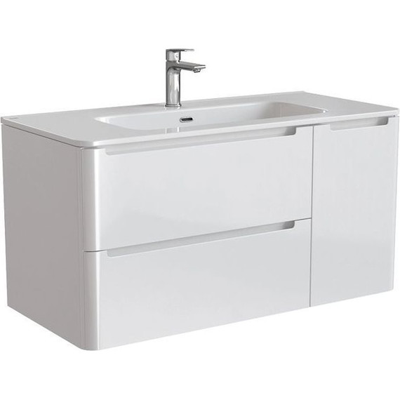 Тумба подвесная с раковиной Iddis Edifice 100 см EDI10W1i95K, белый глянец фото 