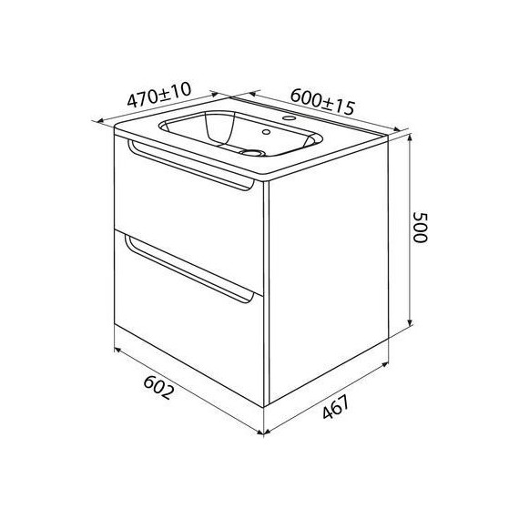 Тумба подвесная с раковиной Iddis Edifice 60 см EDI60W0i95K, белый глянец фото 13