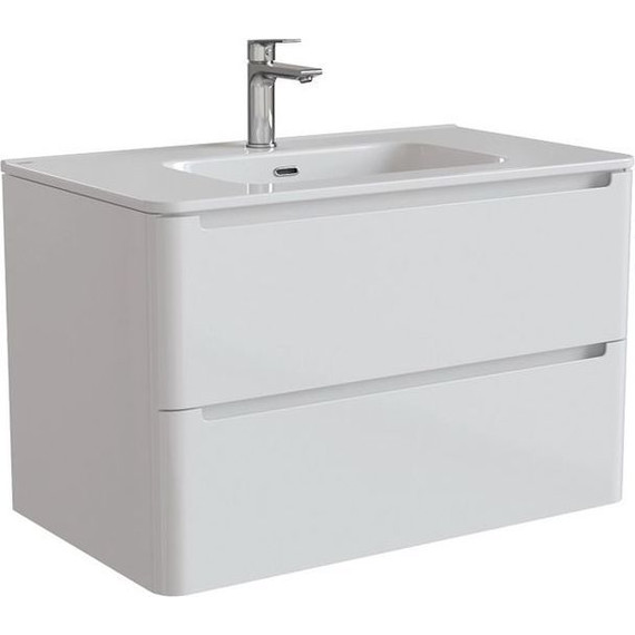 Тумба подвесная с раковиной Iddis Edifice 80 см EDI80W0i95K, белый глянец фото 