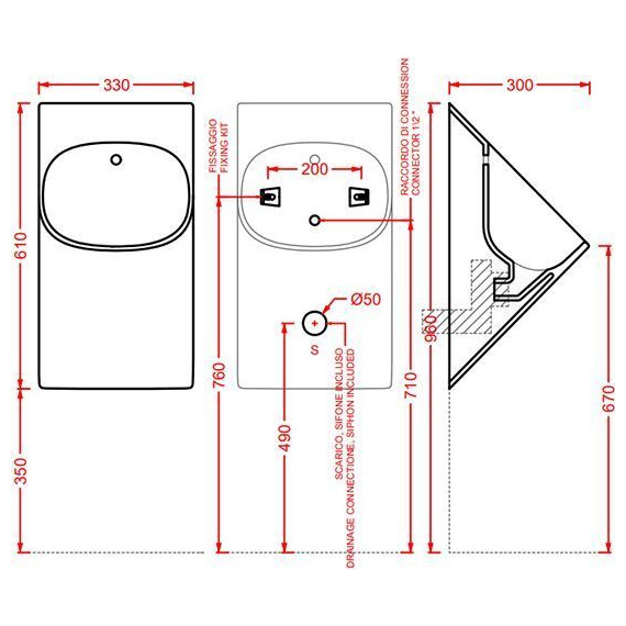 Писсуар подвесной ArtCeram La Fontana 2.0 LFO002 01 00 фото 3