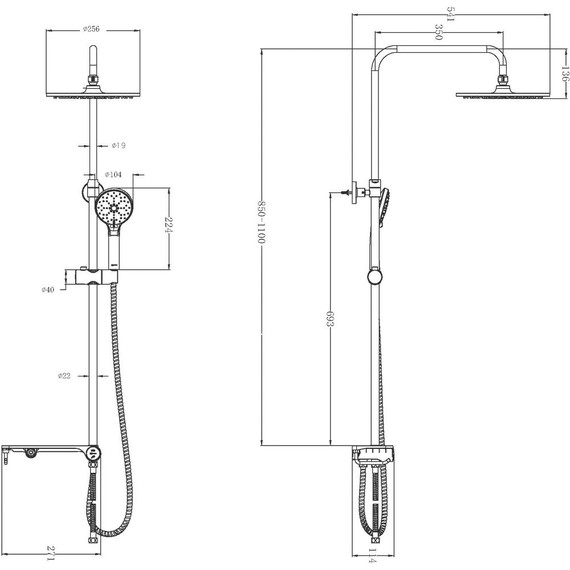 Душевая стойка Lemark LM8810C, хром/белый - 2 Душевая стойка Lemark LM8810C, хром/белый фото 2