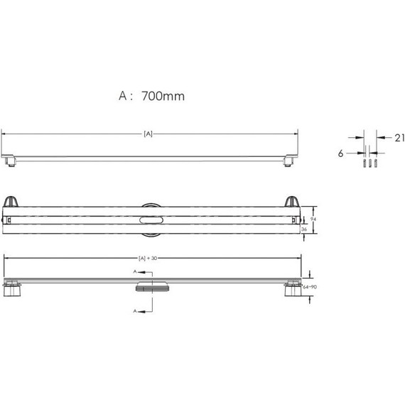 Трап Berges Wasserhaus Super Slim 70 см 092153, нержавеющая сталь, золото глянец фото 9