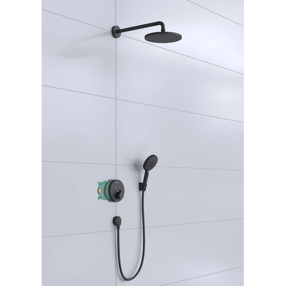 Душевая система для душа с термостатом Hansgrohe Raindance S 240 PowderRain 27959670, черный матовый фото 2