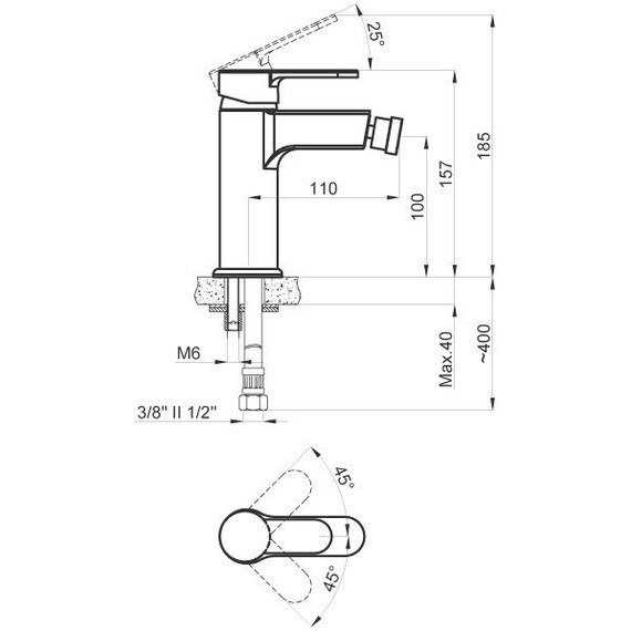 Смеситель для биде Azario Tevis AZ-15496601 фото 2
