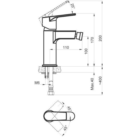 Смеситель для биде Azario Treya AZ-15686601 фото 2