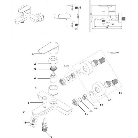 Смеситель для ванны Azario Leya AZ-15920501 фото 3