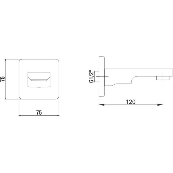 Излив для ванны E.C.A. Tiera 102159205C1EX-K, черный матовый фото 2