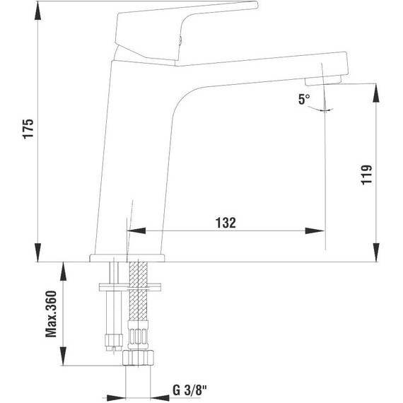 Смеситель для раковины E.C.A. Tiera 102108989C1EX, черный матовый - 6 Смеситель для раковины E.C.A. Tiera 102108989C1EX, черный матовый фото 6