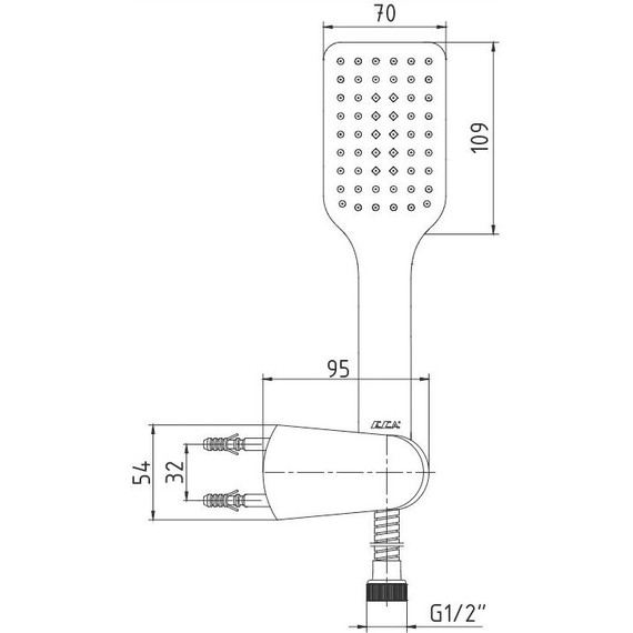 Душевой гарнитур E.C.A. Tiera 102117342C1EX, черный матовый фото 4