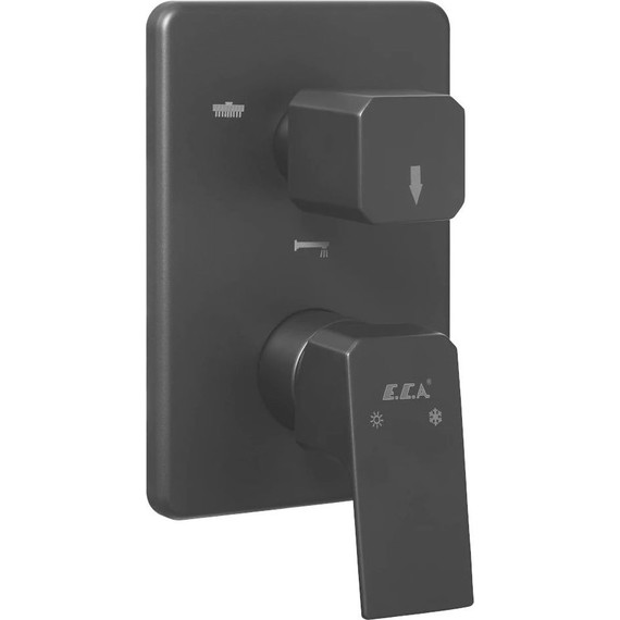 Смеситель для ванны E.C.A. Tiera 102167305C1EX-K, черный матовый фото 