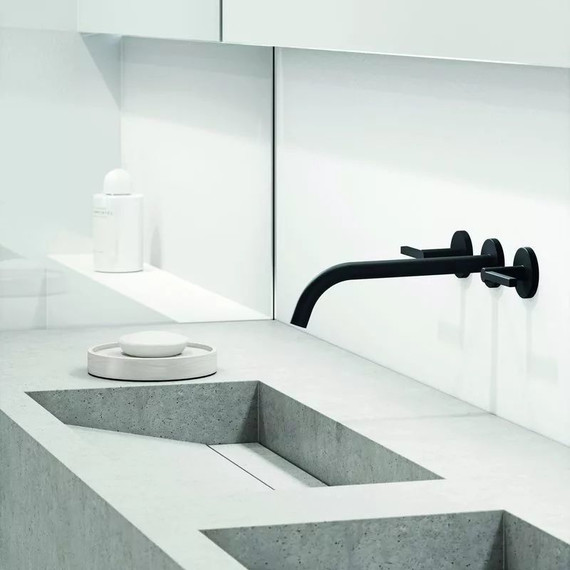 Смеситель для раковины настенный Kludi Nova Fonte 201463915, черный матовый фото 2