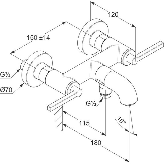 Смеситель для ванны Kludi Nova Fonte 205403915, черный матовый фото 3