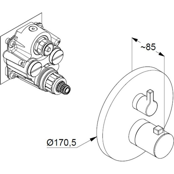 Смеситель для ванны с термостатом Kludi Nova Fonte 208300515 - 2 Смеситель для ванны с термостатом Kludi Nova Fonte 208300515 фото 2