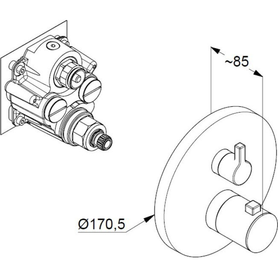 Смеситель для душа с термостатом Kludi Nova Fonte 208350515 фото 2