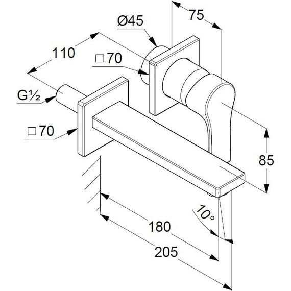 Смеситель для раковины настенный Kludi Zenta SL 180 мм 482440565 - 2 Смеситель для раковины настенный Kludi Zenta SL 180 мм 482440565 фото 2