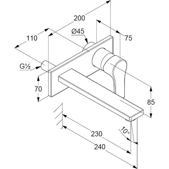 Смеситель для раковины настенный Kludi Zenta SL 230 мм 482480565 фото 2