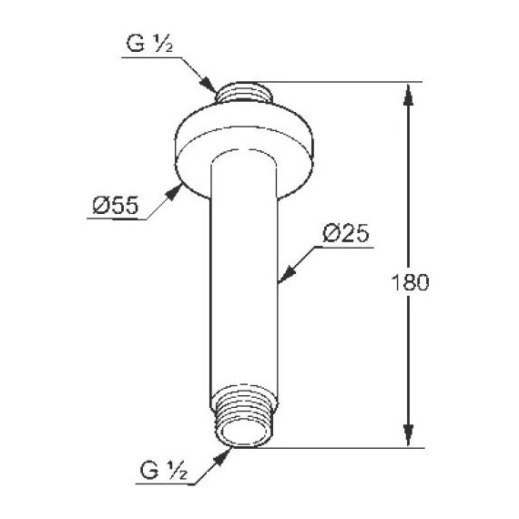Кронштейн потолочный для верхнего душа Kludi A-QA 6651539-00, 150 мм, чёрный матовый фото 2