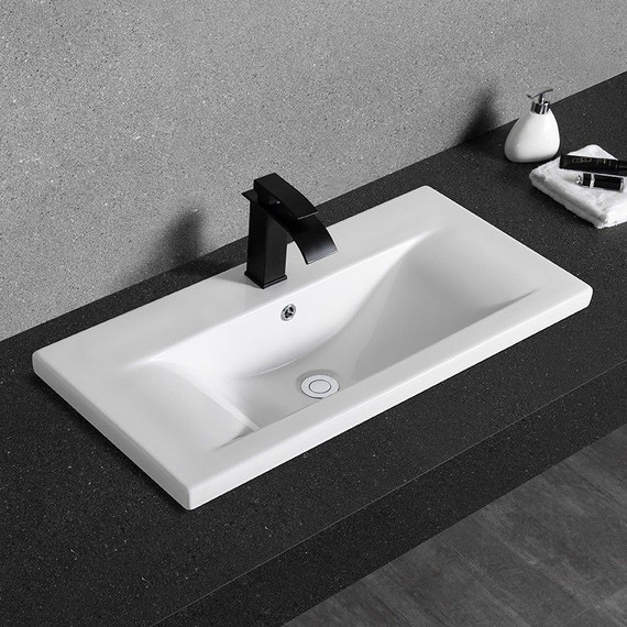 Раковина врезная на столешницу CeramaLux N 80 см 9393-80 фото 4