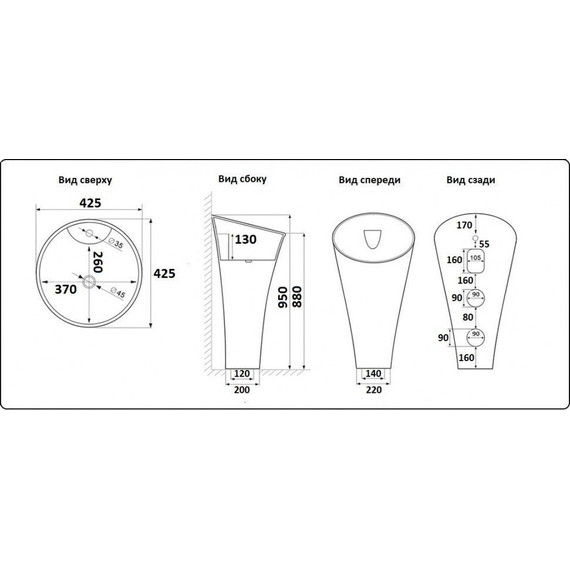 Раковина напольная CeramaLux N 42 см WK8100(G-306) - 2 Раковина напольная CeramaLux N 42 см WK8100(G-306) фото 2