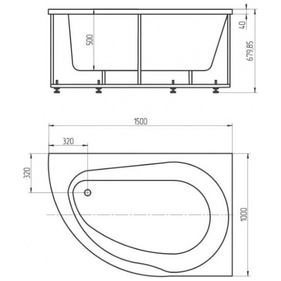 Ванна гидро-аэромассажная Aquatek Вирго 150x100 см L фото 4