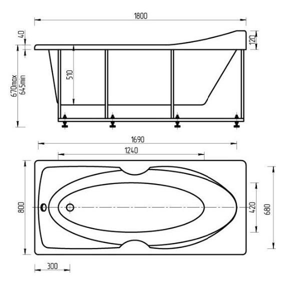 Ванна гидромассажная Aquatek Европа 180x80 см модель 2 фото 6