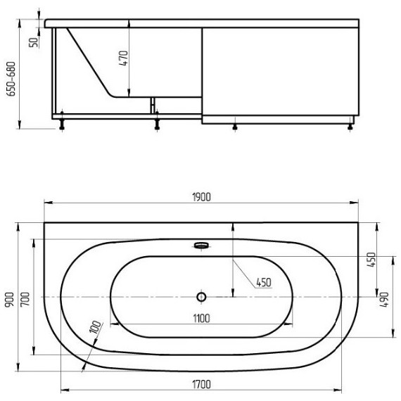Ванна гидро-аэромассажная Aquatek Морфей 190x90 см фото 6