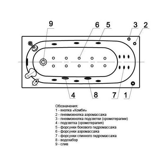 Ванна гидромассажная Aquatek Оберон 160x70 см модель 2 фото 4