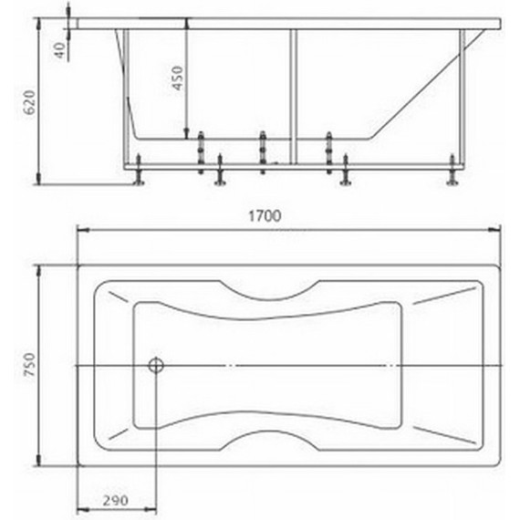 Ванна гидромассажная Aquatek Феникс 150x75 см модель 2 фото 7