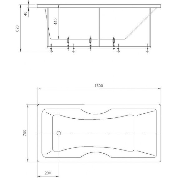 Ванна гидромассажная Aquatek Феникс 160x75 см модель 2 фото 6