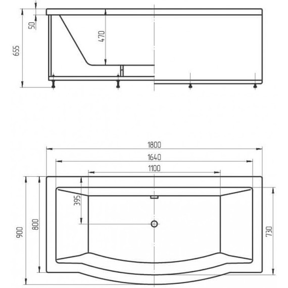 Ванна гидромассажная Aquatek Гелиос 180x90 см модель 2 фото 4