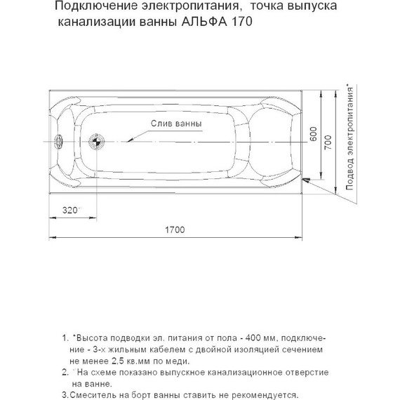 Ванна гидро-аэромассажная Aquatek Альфа 170x70 см фото 6