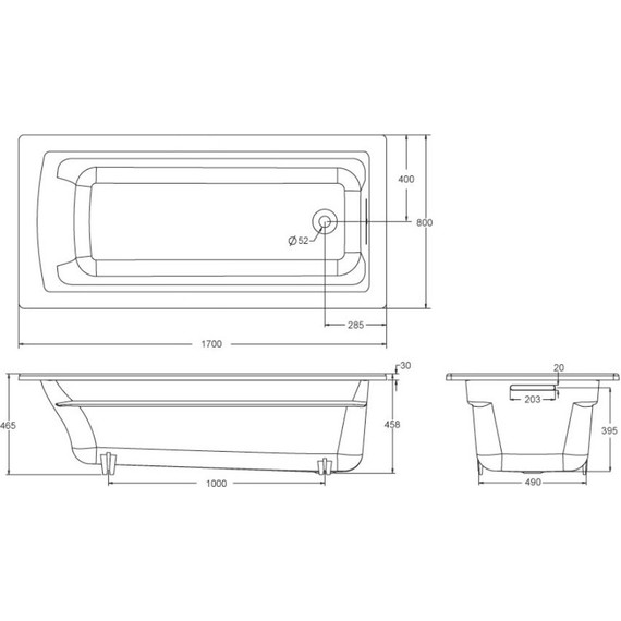 Ванна чугунная Jacob Delafon Archer 170x80 см E6D904-0 фото 2