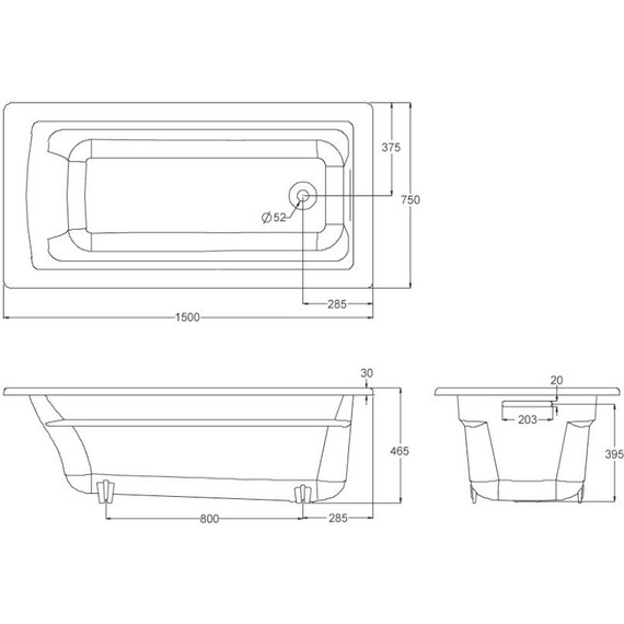 Ванна чугунная Jacob Delafon Archer 150x75 см E6D906-0 фото 2