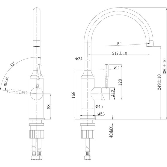 Смеситель для кухни Lemark Expert LM5079S, матовая сталь - 2 Смеситель для кухни Lemark Expert LM5079S, матовая сталь фото 2
