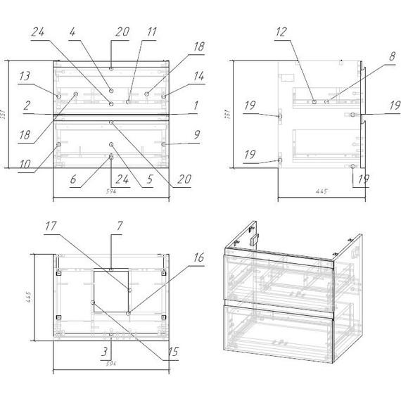 Тумба подвесная со столешницей Cersanit Moduo 60 см SB-SZ-MOD60-BL/Wh+BL-MOD60 - 7 Тумба подвесная со столешницей Cersanit Moduo 60 см SB-SZ-MOD60-BL/Wh+BL-MOD60 фото 7