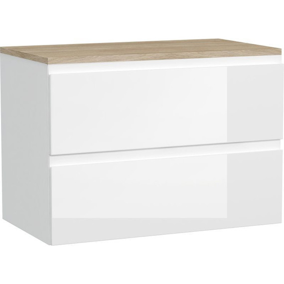 Тумба подвесная со столешницей Cersanit Moduo 80 см SB-SZ-MOD80-BL/Wh+BL-MOD80 фото 
