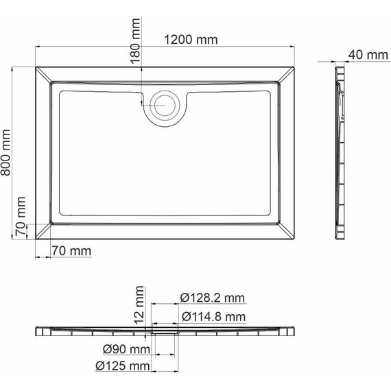 Поддон SMC WasserKraft Salm 120x80 см 27T06 - 2 Поддон SMC WasserKraft Salm 120x80 см 27T06 фото 2