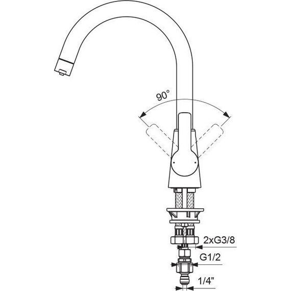 Смеситель для кухни Vidima Uno BA356XG, черный матовый - 2 Смеситель для кухни Vidima Uno BA356XG, черный матовый фото 2