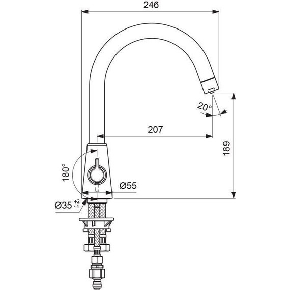 Смеситель для кухни Vidima Uno BA356XG, черный матовый - 4 Смеситель для кухни Vidima Uno BA356XG, черный матовый фото 4