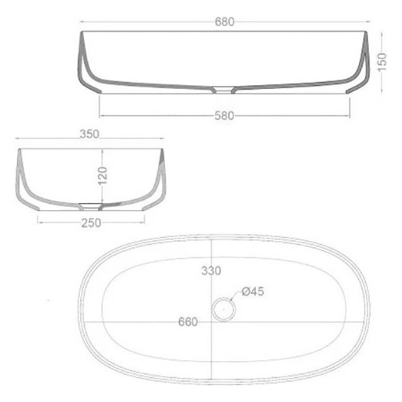 Раковина-чаша ArtCeram Cognac 68 см COL005 41 00, matera фото 2