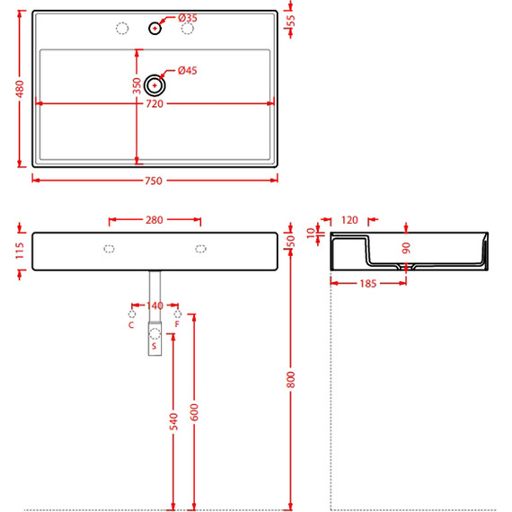 Раковина-чаша ArtCeram Scalino 75 см SCL008 01 00, белый - 3 Раковина-чаша ArtCeram Scalino 75 см SCL008 01 00, белый фото 3
