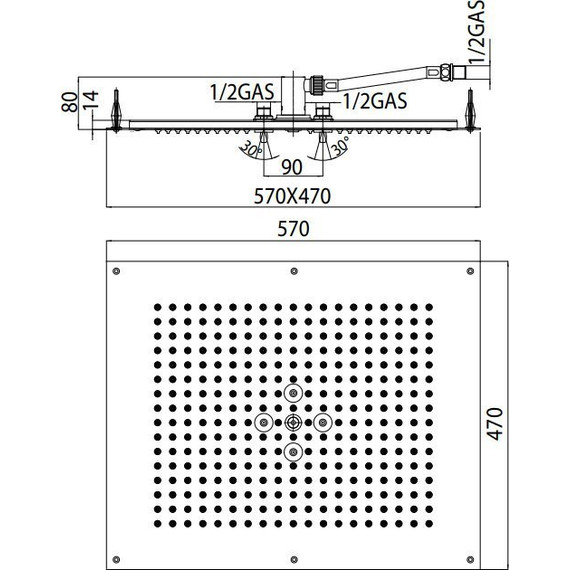 Верхний душ Bossini Dream-Neb 570x470 мм H38657.030 - 5 Верхний душ Bossini Dream-Neb 570x470 мм H38657.030 фото 5