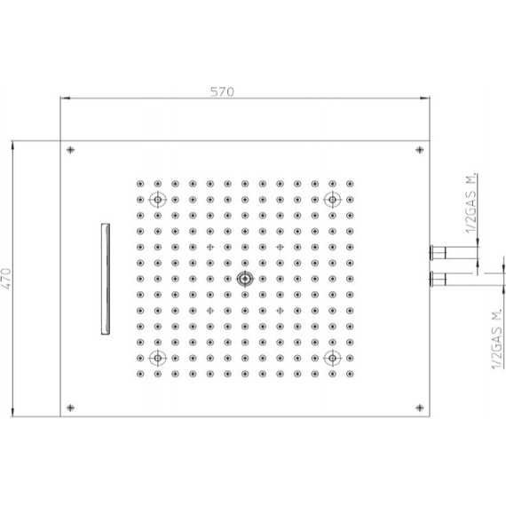 Верхний душ Bossini Dream 2 Sprays RGB Cromotherapy 570x470 мм H38905.030 фото 8