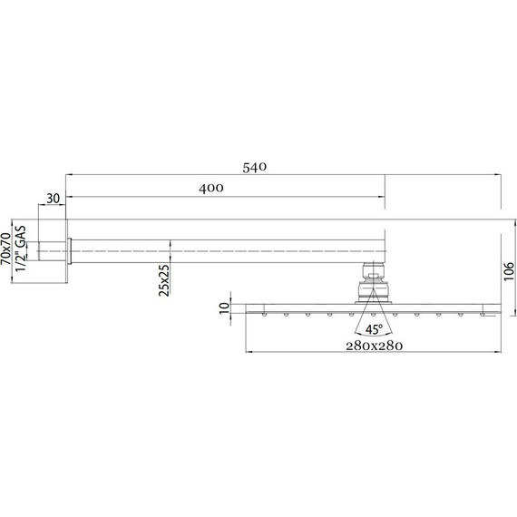 Верхний душ Bossini Cosmo 280x280 мм H69598I.073, черный матовый - 2 Верхний душ Bossini Cosmo 280x280 мм H69598I.073, черный матовый фото 2