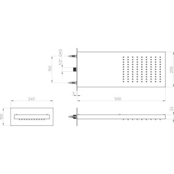 Верхний душ Bossini Manhattan 500x200 мм I00575.030 - 4 Верхний душ Bossini Manhattan 500x200 мм I00575.030 фото 4