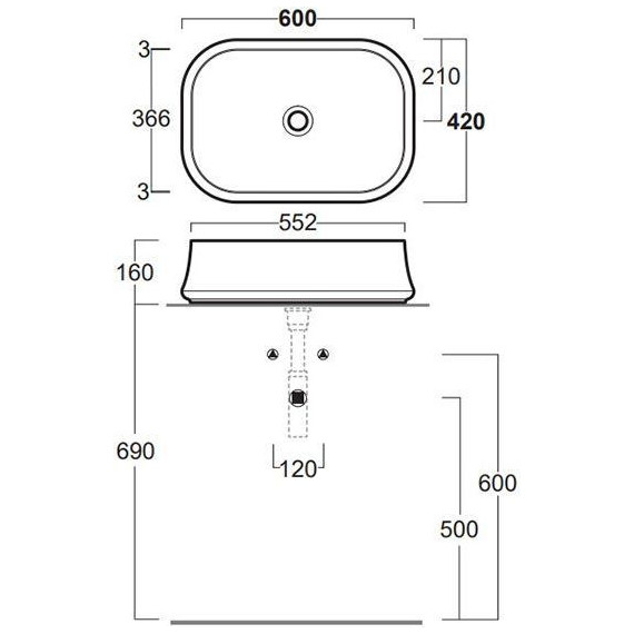 Раковина-чаша Simas Sharp 60 см SH08 navy matt фото 2