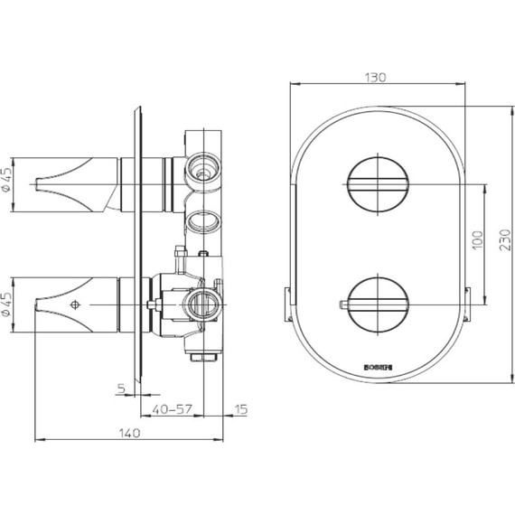 Смеситель для ванны с термостатом Bossini Apice Z00500.073, черный матовый - 4 Смеситель для ванны с термостатом Bossini Apice Z00500.073, черный матовый фото 4
