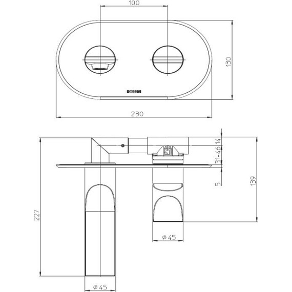 Смеситель для раковины настенный Bossini Apice Z00549.030 фото 4
